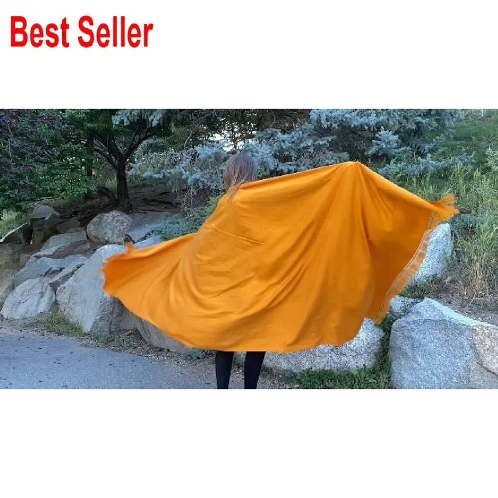 Oversize Wool Blend Shawl Wrap Meditation Yoga Elegant Minimal Boho
